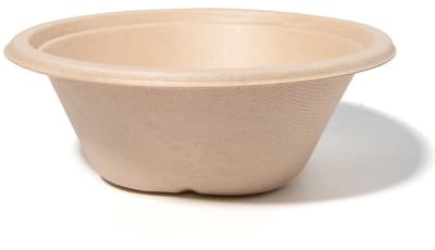 100x Kom 1420ml Ø210mm, 48oz, 75mm diep, Suikerriet BIO Sterk Soepkommen, Schaaltjes - Milieuvriendelijk, Biologisch Afbreekbaar & Composteerbaar