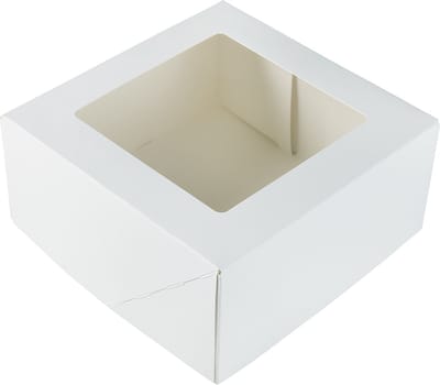 BrandNewCake® Taartdoos - Met Venster - 19x19x9 cm - Taartdoos Karton - Cakedoos - 50 Stuks - Wit
