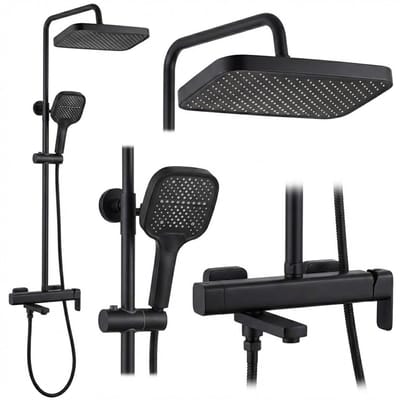 Rea - Arlo - Doucheset - Zwart - 28,7X23X132Cm