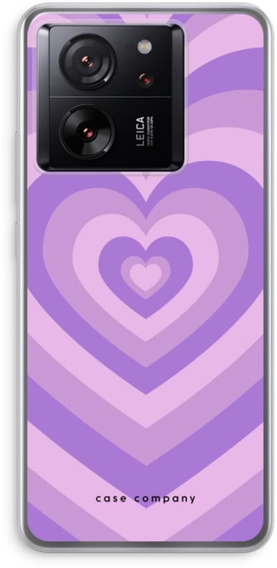 Case Company® - Hoesje geschikt voor Xiaomi 13T Pro hoesje - Hart Paars - Soft Cover Telefoonhoesje - Bescherming aan alle Kanten en Schermrand