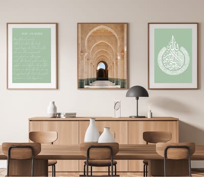 Islam Poster Set van 3 stuks 50x70cm (zonder frame) - Islamitische Kunst aan de Muur - Wanddecoratie - Wall Art- Islamic wall art - Gepersonaliseerde posters