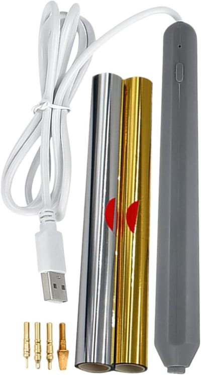 Hete Pen - Folie Gereedschap - Creatief Personaliseren - 4 Metalen Punten - 156 cm - Goud