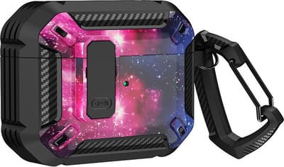 Hoesje geschikt - Armor Case met Lock - voor AirPods Pro2 - Hoesje Hoes Cover - optimale bescherming - Stevig Hoesje - Anti-val - Met slotgesp