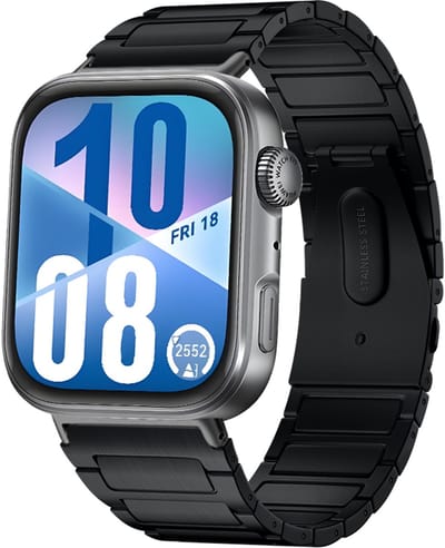 Strap-it Titanium bandje met vlindersluiting - geschikt voor Huawei Watch Fit 3 / Watch Fit 4 / Watch Fit 4 Pro / Watch Fit 5 / Watch Fit 5 Pro (zwart)