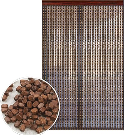 Houten Bamboe Kralengordijn - Decoratief Deurgordijn voor Thuis, 90 Strengen (90 x 160 cm)