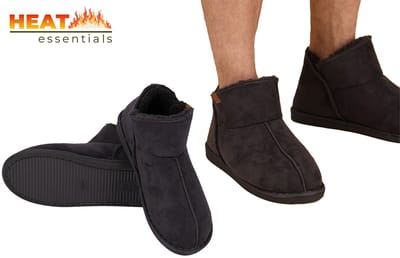 Heat Essentials - Pantoffels Heren - Donkergrijs - 41/42 - Heren Pantoffels - Sloffen Heren - Ook als Dames Pantoffels beschikbaar
