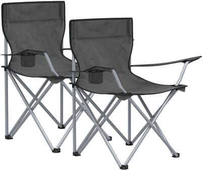 Allecto - Campingstoelen - Opvouwbaar - 120 kg Belastbaarheid - Leigrijs - Buitenstoelen - Ideaal voor Kamperen en Tuin