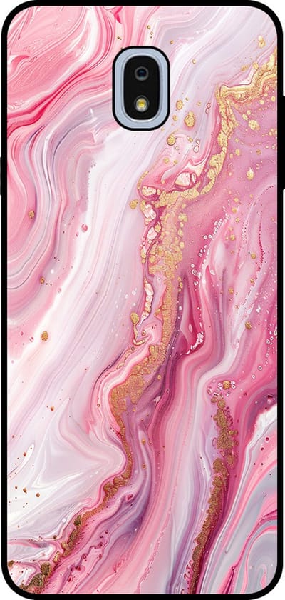Smartphonica Telefoonhoesje Geschikt voor Samsung Galaxy J7 2018 met marmer opdruk - TPU backcover case marble design - Roze geschikt voor Samsung Galaxy J7 2018