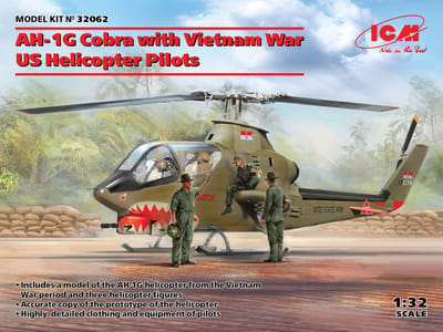 ICM Modelbouwpakket Helikopters - 32062 AH-1G Cobra with Vietnam War US Helicopter Pilots Plastic - 1:32 - Modelbouw