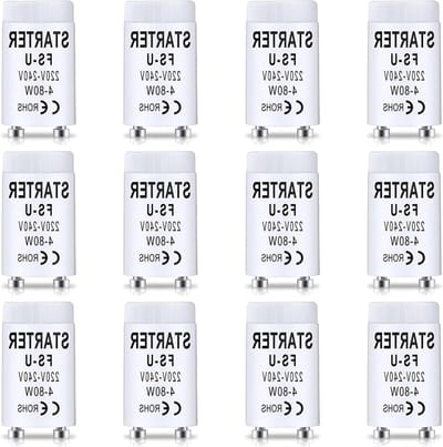 Starterbuis voor lampen en fluorescerend licht, vervangende lampstarter - 12 stuks.