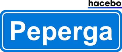 Hacebo - Plaatsnaam Sticker - 29x10 CM - Peperga sticker - Verkeersborden sticker - grappige cadeaus - Peperga