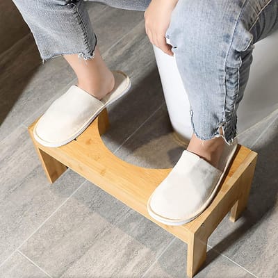 Bamboe Toiletkruk voor Volwassenen, Voetsteun voor Comfortabel Toiletgebruik, Badkameraccessoires