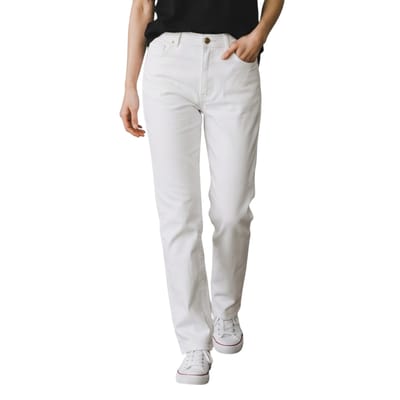 Dames witte lamsleer 501 Biker jeans - Sogndal