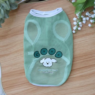 Vêtements pour chats et chiens Gilet en maille printemps et été Gilet fin mignon imprimé de dessins animés Ours Fourrure dorée Corgi Chiens moyens et grands XXL