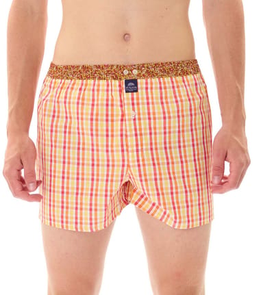 McAlson Heren Boxershort Geruit Rood, Geel & Oranje Oranje XXL