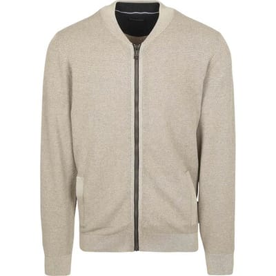 CASAMODA Vest Zip Structure Beige - Maat M - Heren