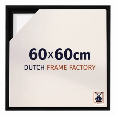 Baklijst 60x60 cm - Zwart Mat - Geschikt voor Canvasdoek - MDF Baklijst Lausanne