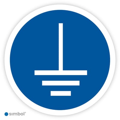 Simbol® - Stickers Aarding Verplicht (M005) - Formaat ø 30 cm.