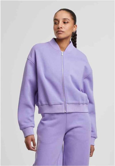 Urban Classics - Short Sweat Sweater/trui met rits - XS - Lila