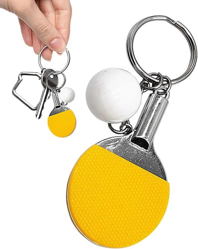 Tafeltennis Sleutelhanger - Sport Hanger - Sleutels Organiseren - Draagbaar Decoratief - 6.5 x 3 x 1 cm - Helder