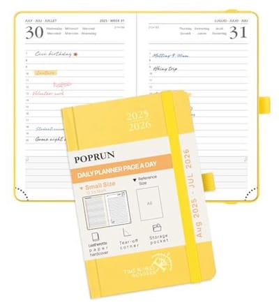 Agenda Pocket 2025-2026 | Dagplanner 1 Pagina per Dag | School Planner | Hard Cover 16x10,5 cm