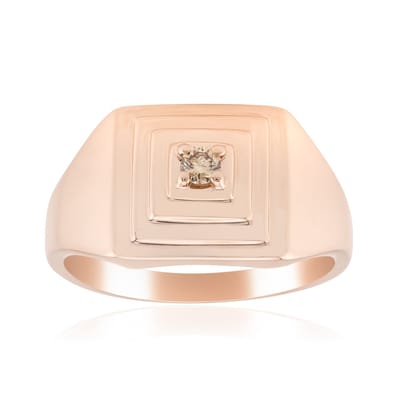 Cavill - Zilveren Ring - 925 Sterling Zilver Rosé Verguld - I1 Argyle Rose de France Diamant 0 044 ct - Ronde Briljant Luxe Moderne Damesring