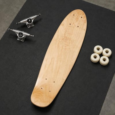 Marinevormig Skateboard Deck Voorboorde Gaten Sportbord beige