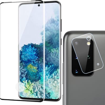 Screenprotector geschikt voor Samsung S20 Plus - Full Glas + Camera Protector