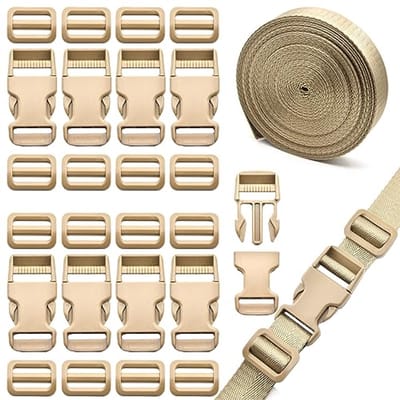 Nylon Riembandset 25mm - 10 Meter met Snelsluitgespen voor Doe-Het-Zelf Projecten