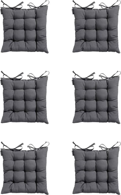 Madison - Zitkussen - Universeel - 6 stuks - 46x46 cm - Grijs - Tuin