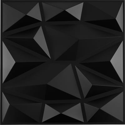 COSTWAY 50 stuks 3D-wandpanelen diamant 30 x 30 cm, wandbekleding voor binnen, wanddecoratie platen, plafondpanelen, pvc, 4,5 m², voor woonkamer, slaapkamer (zwart)