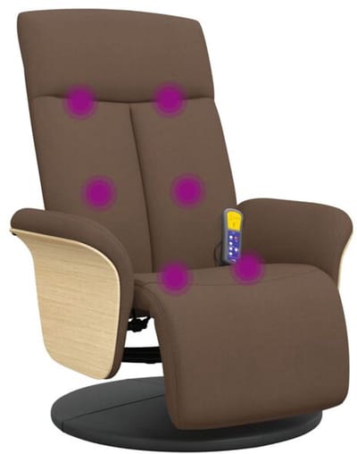 Massagestoel - Relaxfauteuil - Zetel - Stof - 1 persoons - Met armleuning - Zeer comfortabel - Elektrisch - Bruin