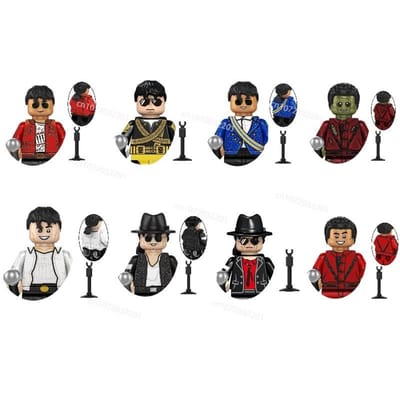 Nieuwe 148-delige Michael Bouwstenen Mini Cos Moonwalk Thriller Optreden Kostuum Assemblage Model Speelgoed Figurine Voor Fans Cadeau