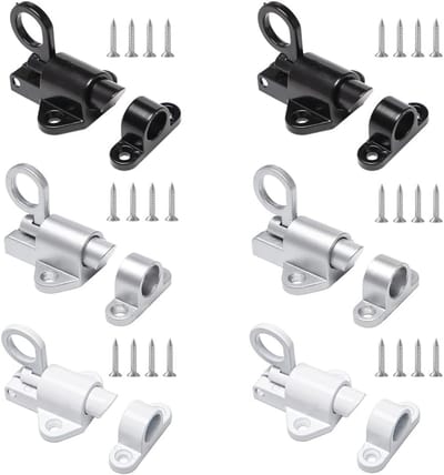 Automatische Deurslot Veervergrendeling Set van 6 - Voor Deuren en Ramen - Aluminium, Zwart, Wit, Zilver