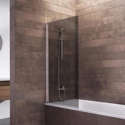 Badwand - Schulte - 70 x 130 cm - alu profiel - grijs veiligheidsglas - modern - eenvoudige installatie