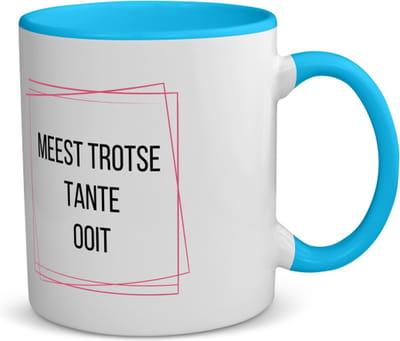 Akyol - meest trotse tante ooit koffiemok - theemok - blauw - Tante - trotse tante - verjaardagscadeau - verjaardag - cadeau - cadeautje voor tante - tante artikelen - kado - geschenk - gift - 350 ML inhoud