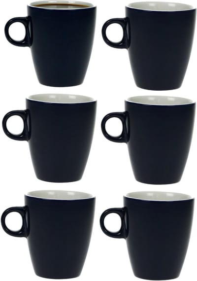 Cosy & Trendy Vicky Beker - 19 cl - Ø 7 cm x 8.5 cm - Donkerblauw - Set-6