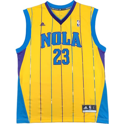 Adidas X NBA Samenwerking Anthony Davis New Orleans Hornets Logo Comfortabel Mouwloos Basketbalshirt Unisex shirt Geel 7818A-332-AEB1809 L blue