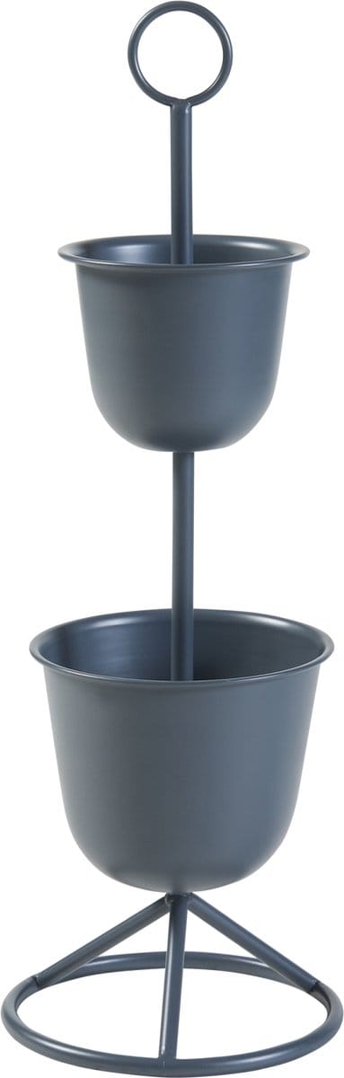 Plantenstandaard Alphen 2 bloempotten 76,5x26 cm zwart [en.casa]