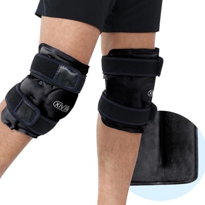 Ijskoude Kompressen - Gel Pakking - Blessure Herstel - Handsfree Gebruik - 24x31 cm - Zwart