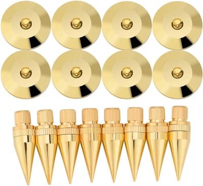 Gouden Speaker Spike Stand Voeten voor Draaitafel Met Schokbestendige Kegelvoeten en Base Pad