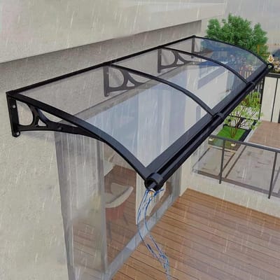 Deurluifel Polycarbonaat - Dakbescherming Buiten - Regen Zonwering - Slagvast Aluminium - 100kg Draagkracht