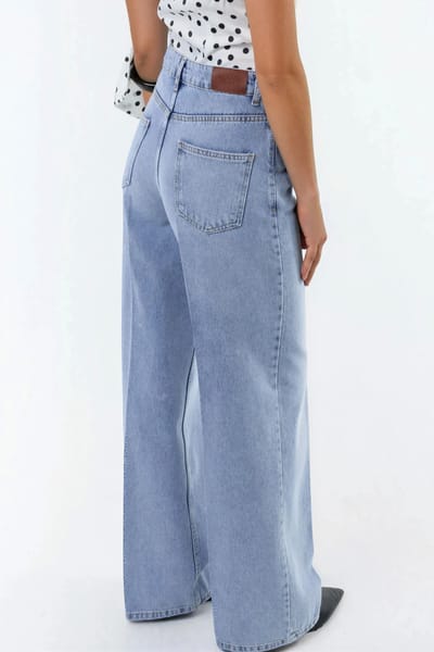 Brede Pijpen Rauwe Denim Jeans