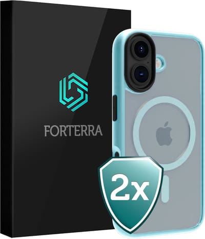 Hoesje 2 Stuks - Geschikt voor Apple iPhone 17 - Magsafe Compatible - Sterk & Shockproof - Shock Proof Case - Back Cover - Telefoon Hoes - Lichtblauw