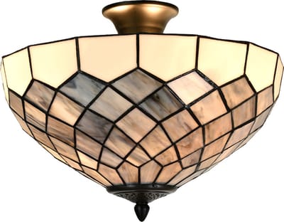 Lumilamp Plafondlamp Tiffany Ø 41x24 cm Grijs Glas