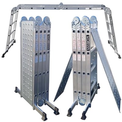 Multifunctionele ladder 460 cm met aluminium platform