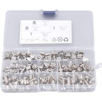 50 Sets Kooi M5 Moer M5x20 Schroef Kit Vernikkeld IJzer Metrisch Vierkant Gat Rackmontage voor Marine