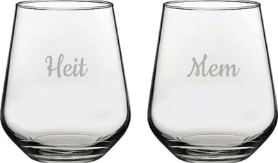 Gegraveerde Drinkglas 42,5cl Mem & Heit