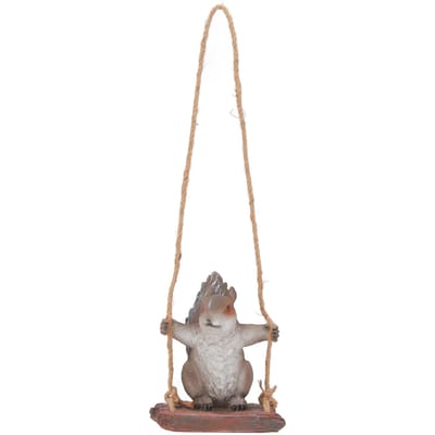 Hangende Eekhoorn Beelden Tuindecoratie Schattige Schommelende Eekhoorn Sculptuur Buiten Patio Ornament Dier beige