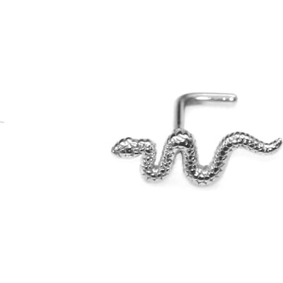 Piercing de nez en forme de L, 18g, 20g, le serpent, en matériau inoxydable 100%, 316, bijoux pour hommes et femmes, cadeau